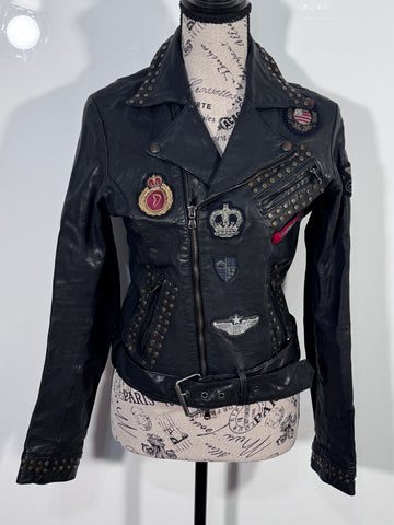 Geaca Dondup Biker 100% piele naturala marimea 42 dama