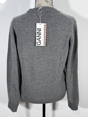 Pulover Ganni 80% lana marimea S fit S-M dama