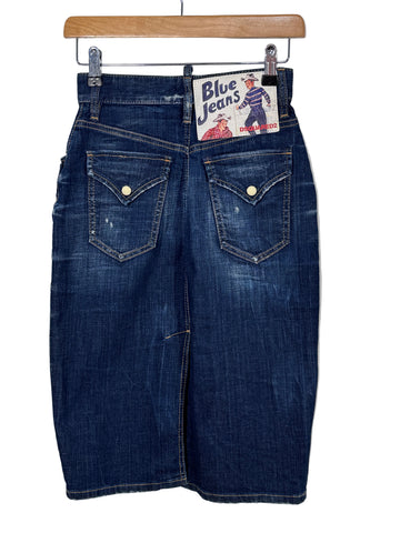 Fusta de blugi Dsquared2 cu talie înalta marimea 38 S dama
