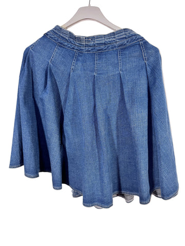 Fusta Burberry din denim cu aplicație de piele naturala made in Italy marimea M dama