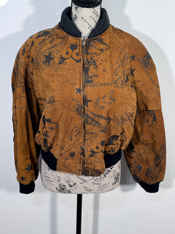 Geaca Bomber Bonnie and Clyde vintage/retro 100% piele naturala marimea M dama