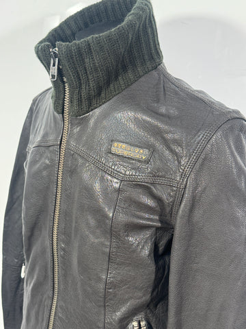 Geaca Superdry Rickman Bomber 100% piele naturala marimea M barbat