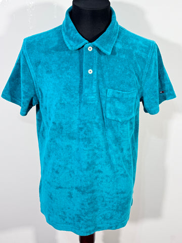 Tricou Tommy Hilfiger terry Towelling polo marimea L barbat disponibil în 2 culori : verde și albastru