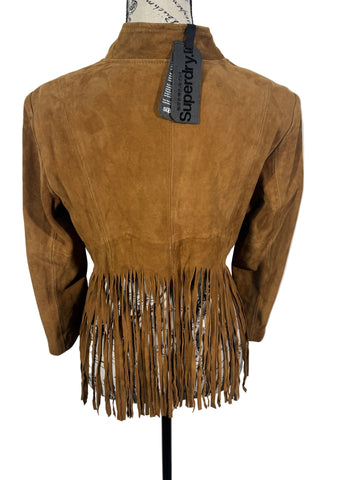 Geaca Superdry Neonomad Fringe 100% piele maturala marimea as S,M,XL dama