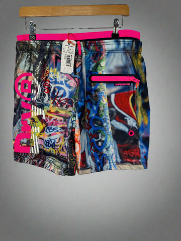 Pantaloni scurti/short de baie Superdry Photographic Volley marimea L barbat