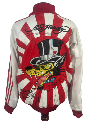 Geaca Ed Hardy by Christian Audigier 100% piele naturală marimea M dar merge și la L barbat