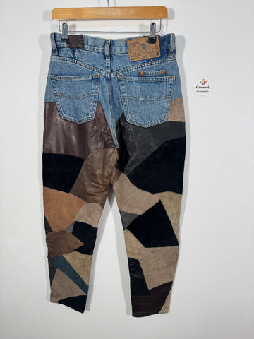 Blugi Diesel vintage retro mărime W31 M dama material denim+piele naturala