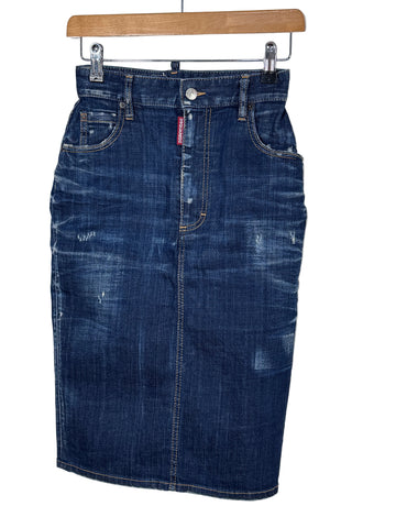 Fusta de blugi Dsquared2 cu talie înalta marimea 38 S dama