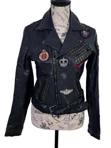 Geaca Dondup Biker 100% piele naturala marimea 42 dama