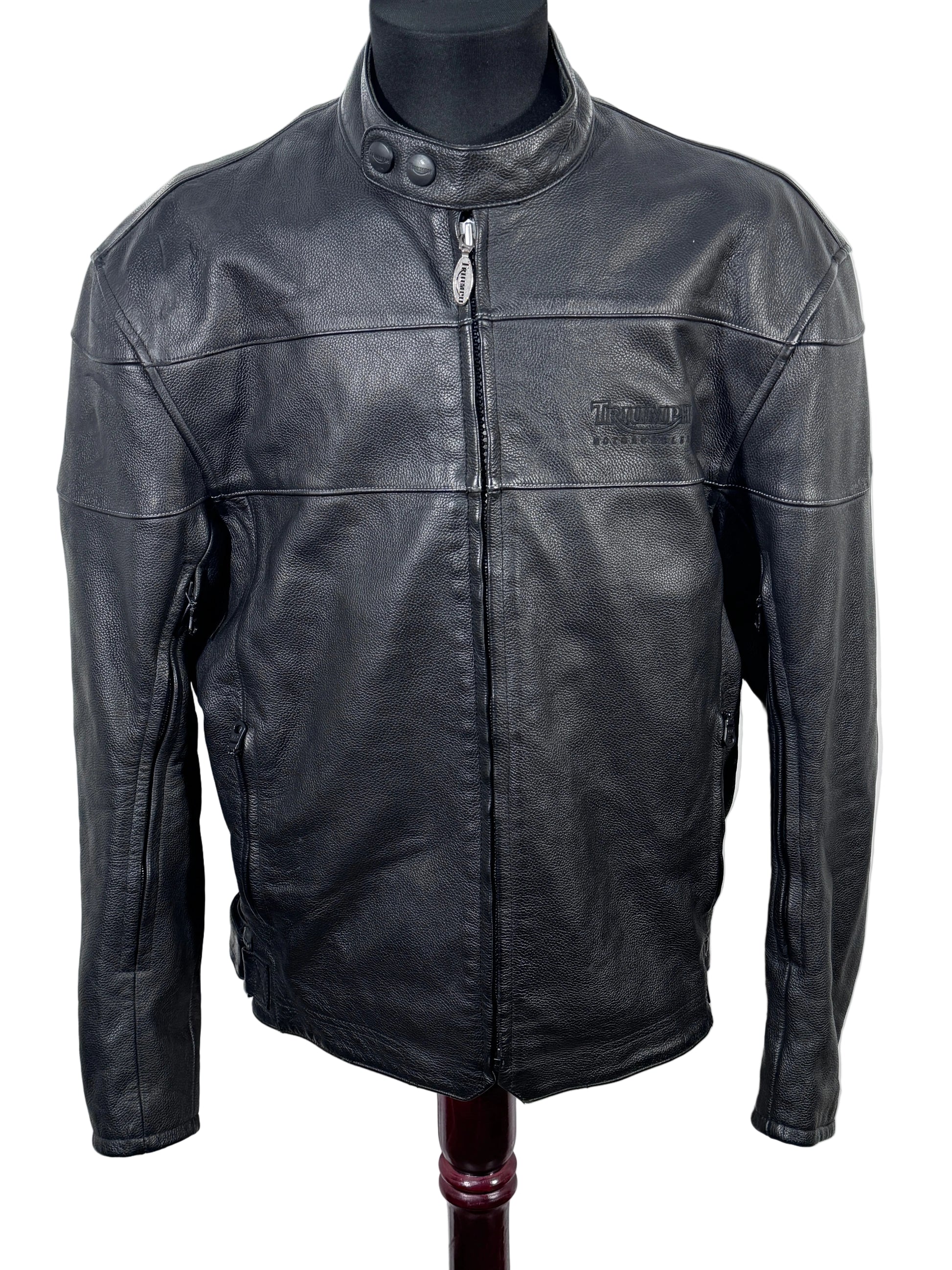 Geaca Moto Triumph ventinala 100% piele naturala cu protecții la umeri marimea 54 L barbat