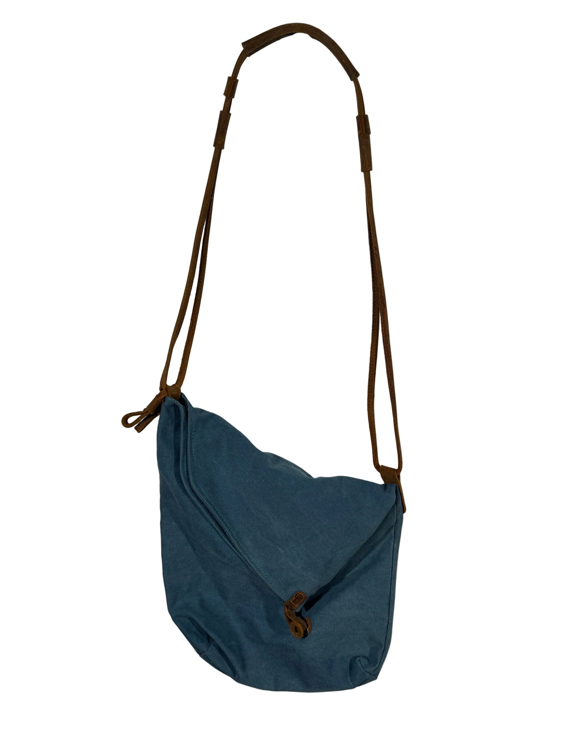 Geantă de umar hand made din bumbac+piele naturala