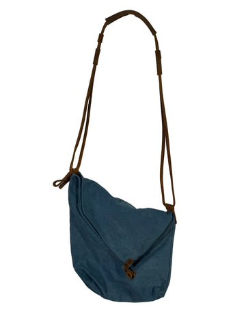 Geantă de umar hand made din bumbac+piele naturala