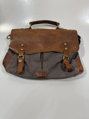 Geanta barbateasca 100% piele naturala + bumbac