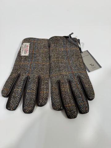 Manusi Harris Tweed 100% piele naturala +100%lana marimea S-M barbat