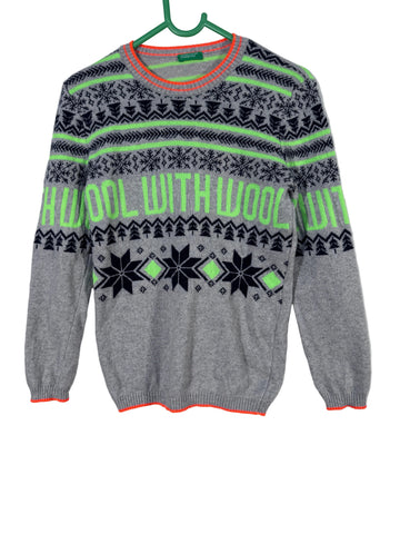 Pulover United Colors of Benetton 28% lana 3%casmir marimea 6-7 ani