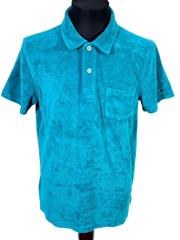 Tricou Tommy Hilfiger terry Towelling polo marimea L barbat disponibil în 2 culori : verde și albastru